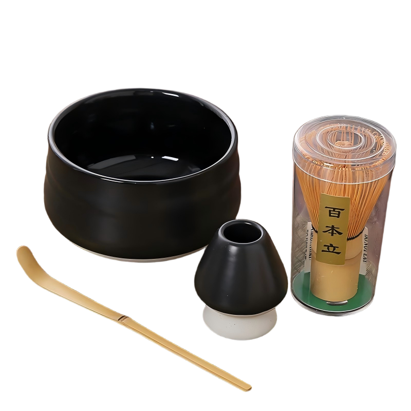 Matcha set, black ceramic
