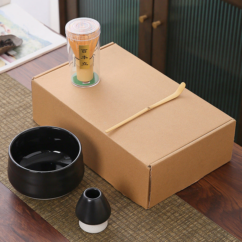 Matcha set, black ceramic