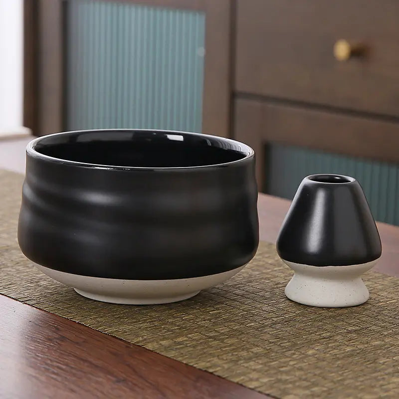 Matcha set, black ceramic